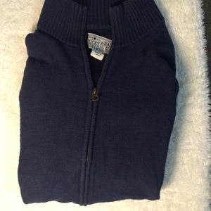 Lucky Brand Navy Zip Up Sweater